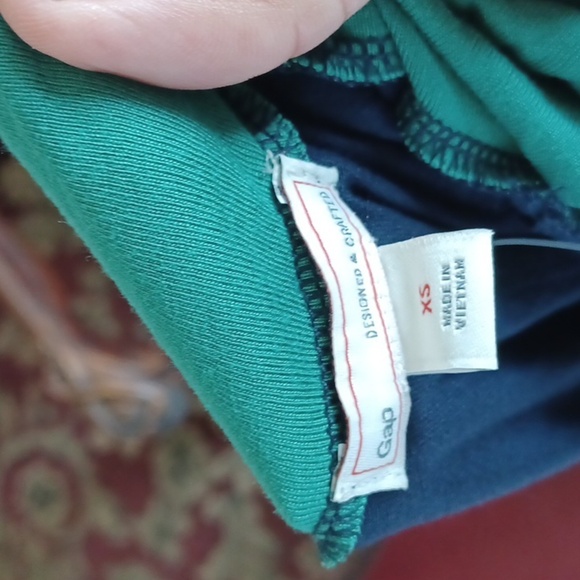 Gap Green Navy Blue Color-block Foldover Waist Long Maxi Skirt XS X-Small - Picture 3 of 4